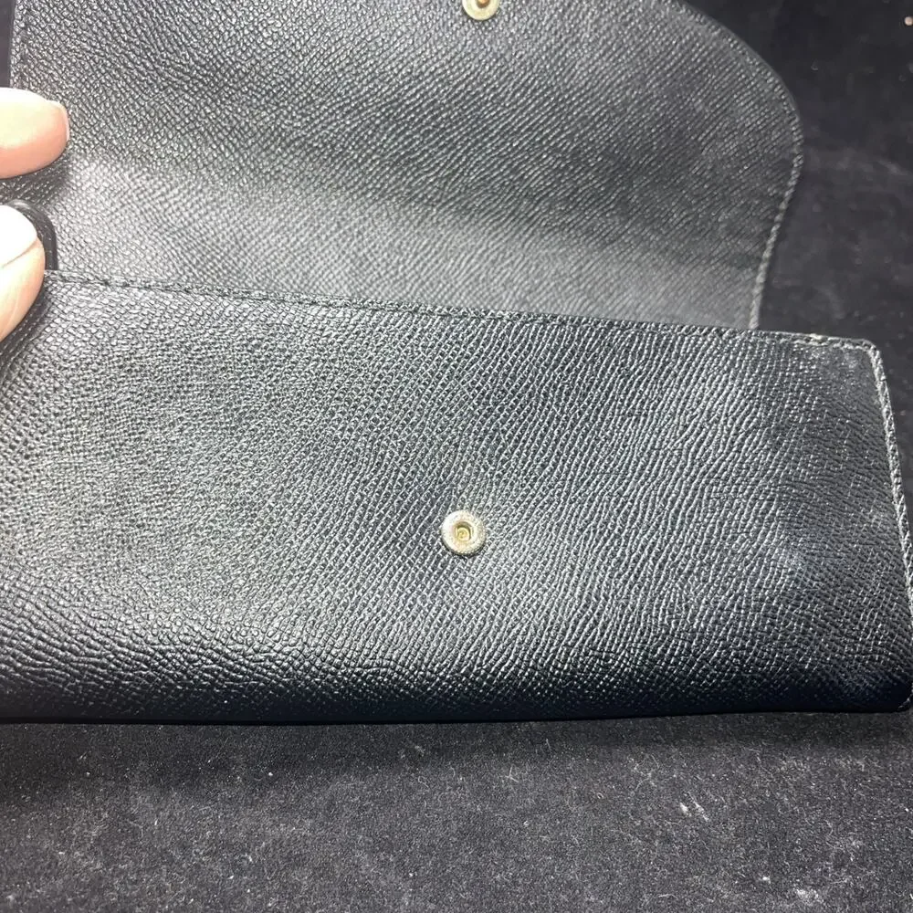 Coach Women's Black Pebbled Leather Soft Trifold Wallet F54008 - Picture 5 of 7